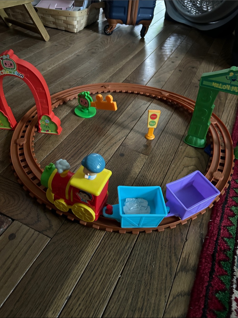 Colorful Kids Toy Train Set - Yellow, Red, Blue, Purple, Green